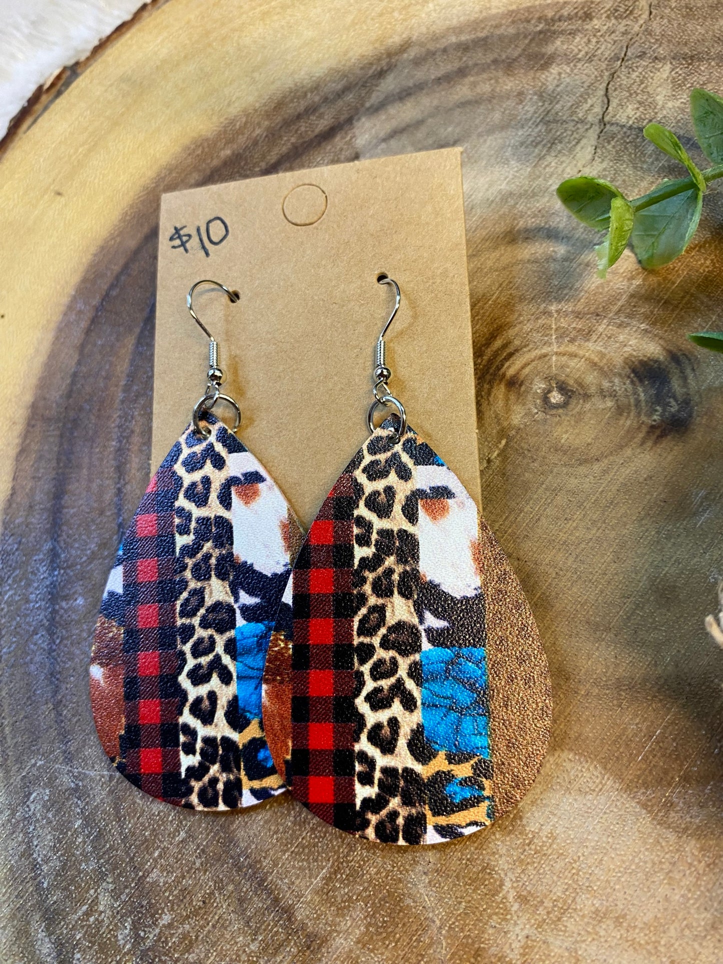 Multi design leather teardrop