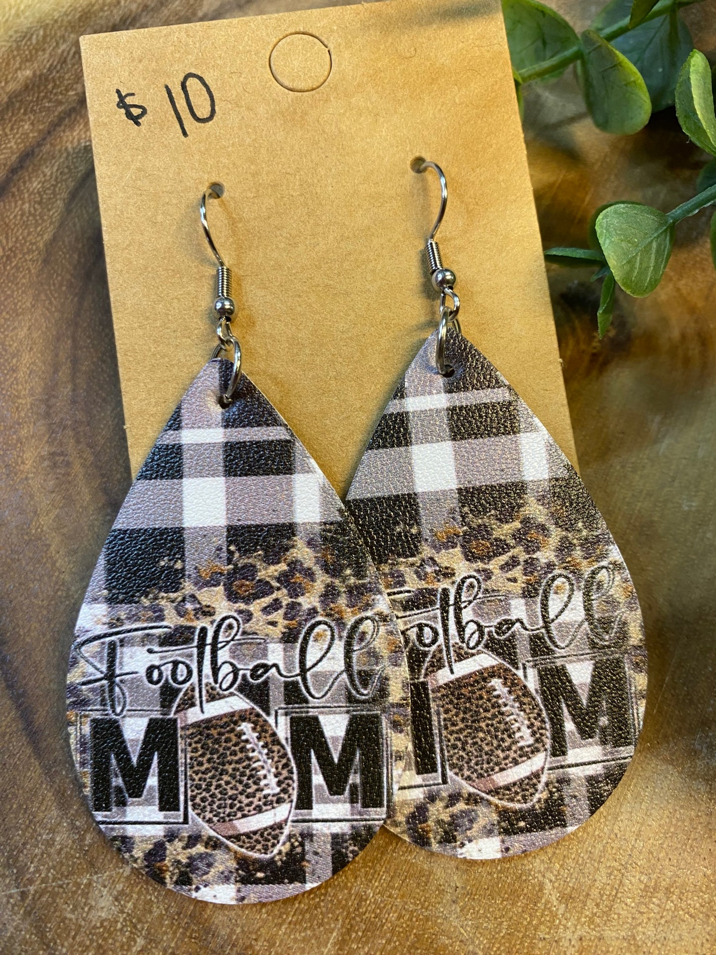 Football Mom black plaid