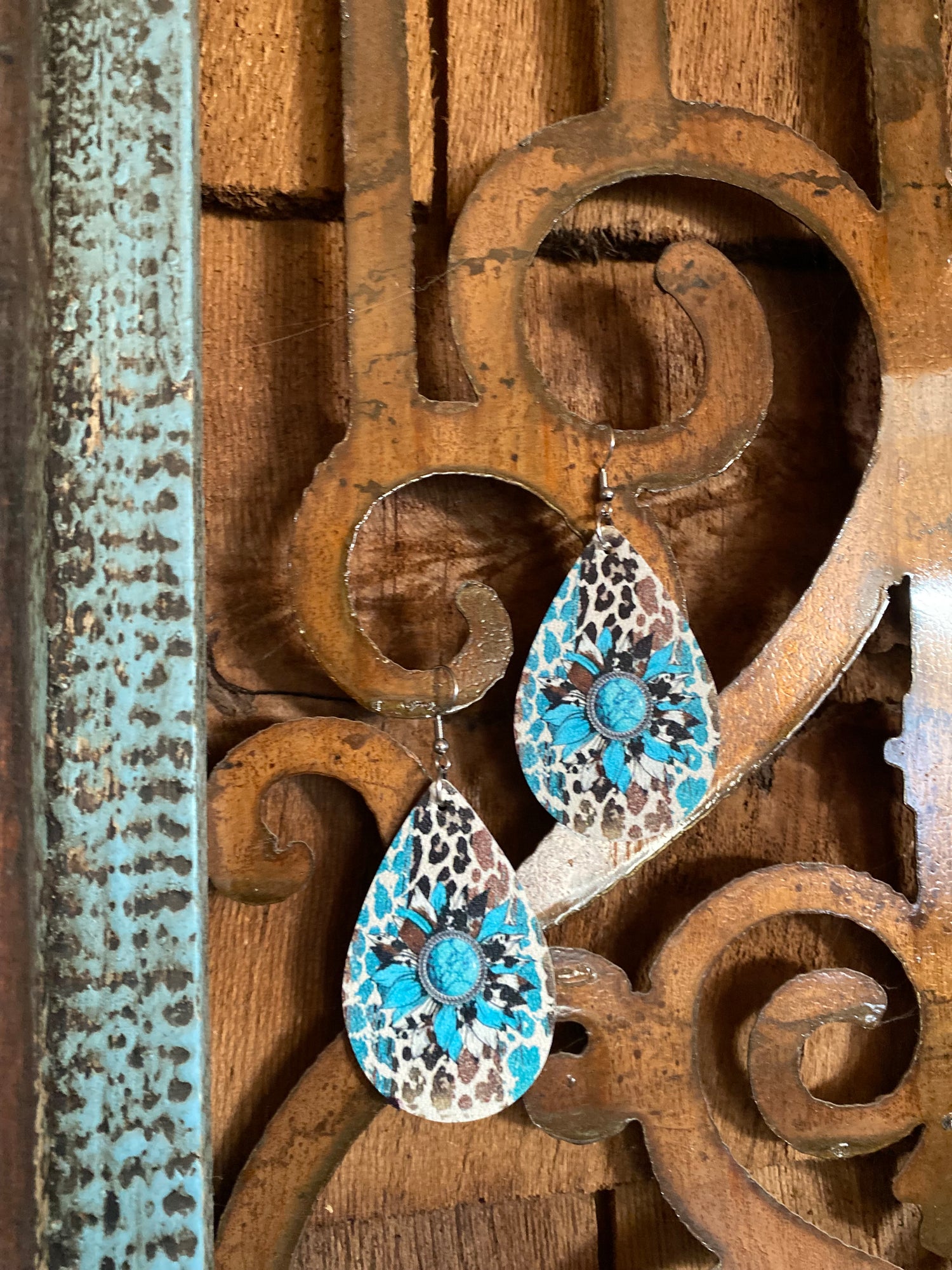 Leather Teardrop Earrings