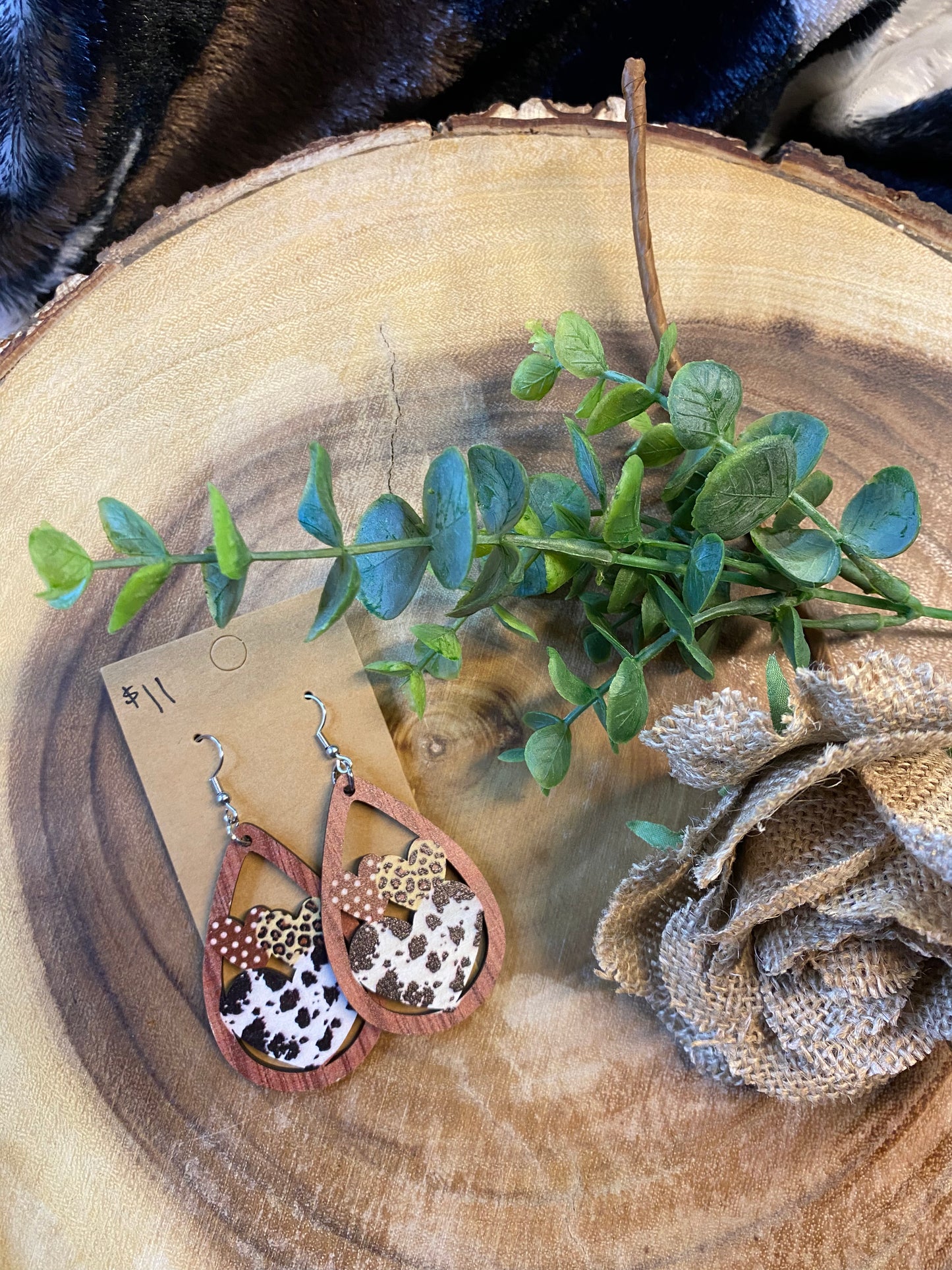 3 Hearts Wood teardrop