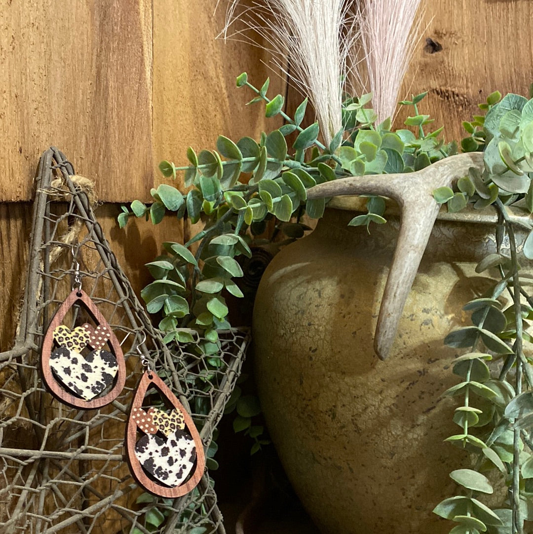 3 Hearts Wood teardrop