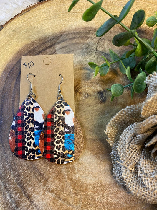Multi design leather teardrop